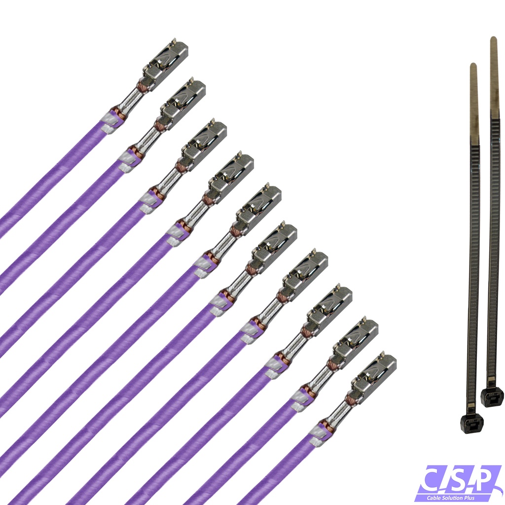 [33-1831-VI] 10x MQS Buchse Quadlok mit FLRY 0,50mm² violett Kontakt PIN Leitung Fakra Kabel