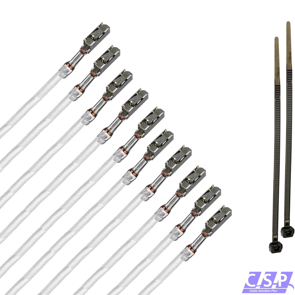 [33-1831-WS] 10x MQS Buchse Quadlok mit FLRY 0,50mm² weiß Kontakt PIN Leitung Fakra Kabel