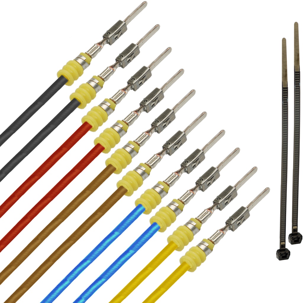 [33-1835-SEAL-ST] 10x MicroTimer Stift Mini Iso FLRY 1,00mm² Farbmix gedichtet Kontakt Pin Kabel