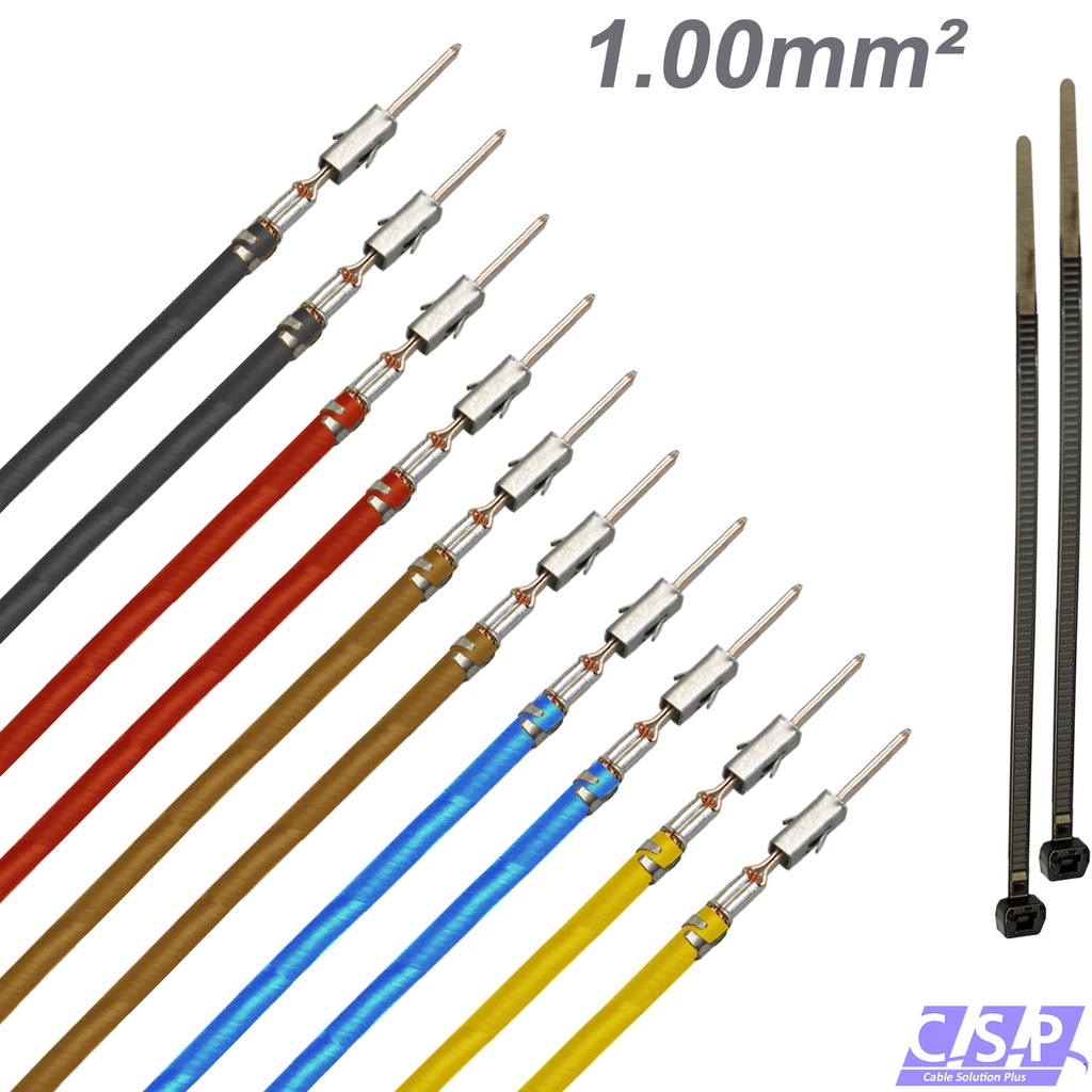 [33-1835-ST] 10x MicroTimer Stift Mini Iso FLRY 1,00mm² Farbmix Kontakt Pin Kabel Leitung