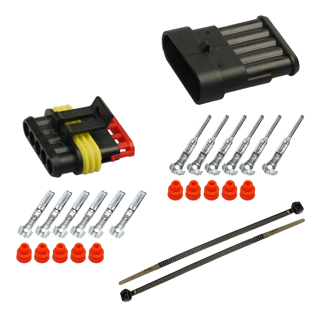 [33-0004-RT] Superseal Gehäuse Set 5-polig, 1,50mm² - 2,50mm²