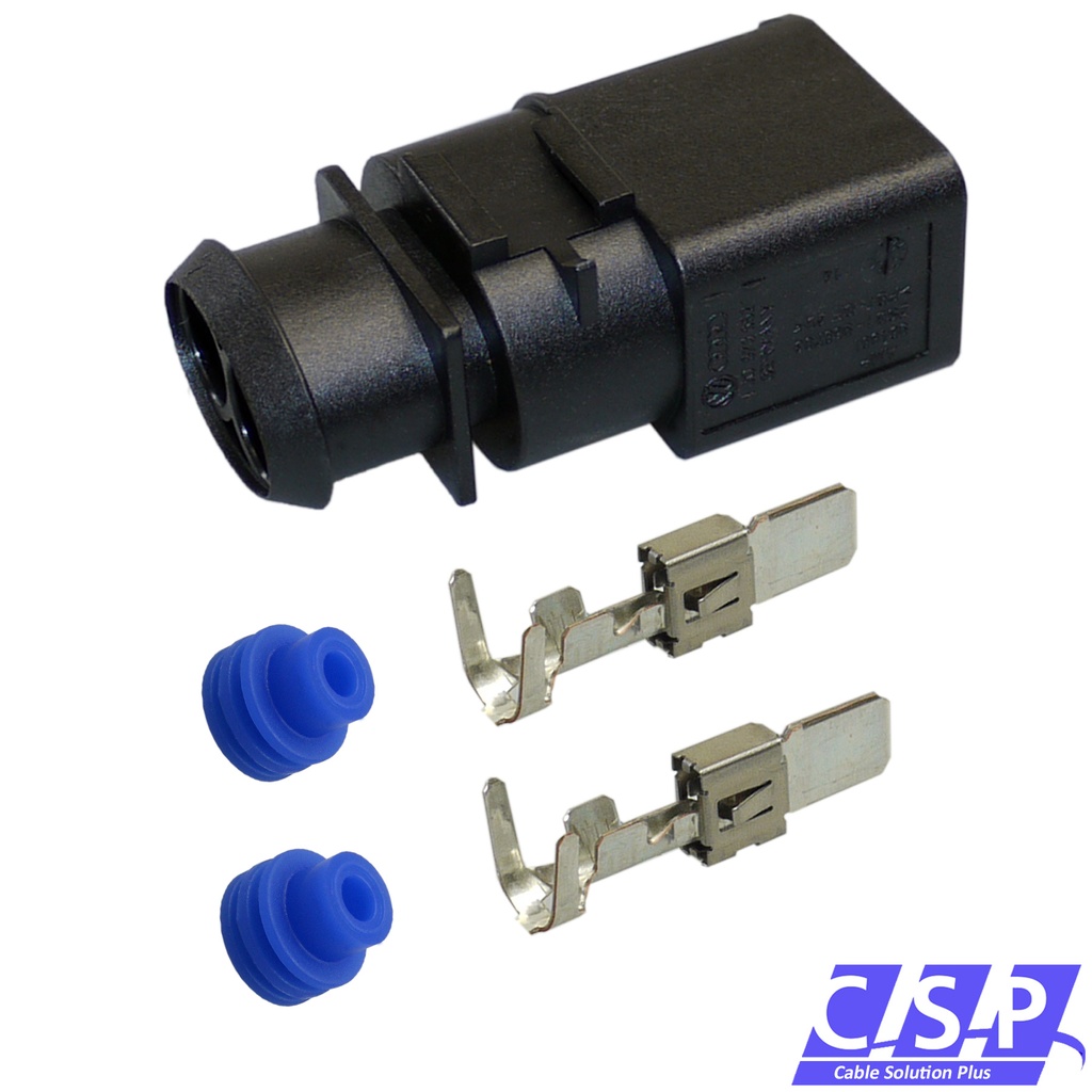 [33-1836] Reparatursatz 2-polig Stecker wie VW 1J0973852 Stift 2,5²-4,0² z.B. Kühlerlüfter