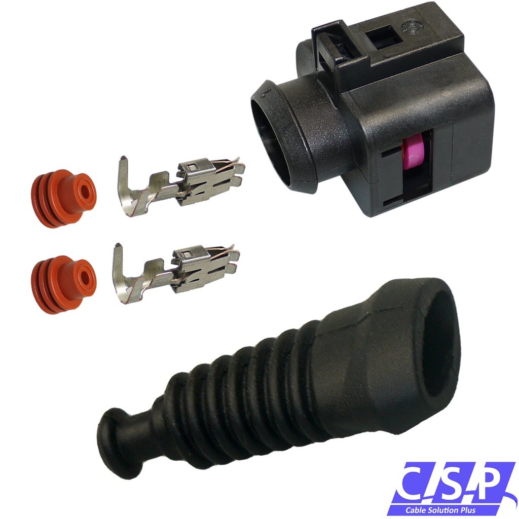 [33-1837] Reparatursatz Stecker 2-polig wie VW 1J0973752 Parkbremse Handbremse Tülle
