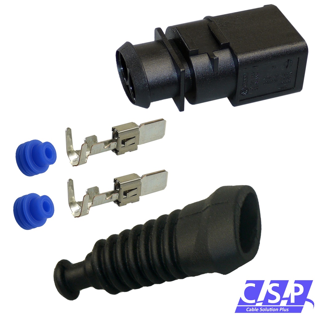 [33-1838] Reparatursatz 2-polig Stecker wie VW 1J0973852 Tülle 2,5²-4,0² z.B. Kühlerlüfter