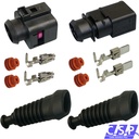 Reparatursatz 2-polig Stecker wie VW 1J0973752 u. 1J0973852 Stift Buchse Tülle