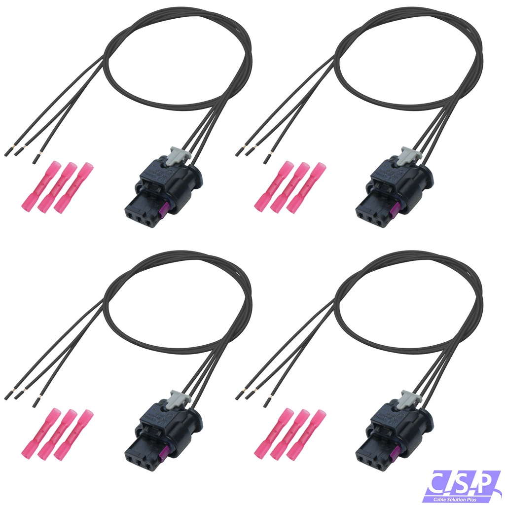 [33-1880] 4x Reparatursatz Kabelsatz 3-polig Stecker wie VW 4F0973703 / 4F0 973 703 PDC