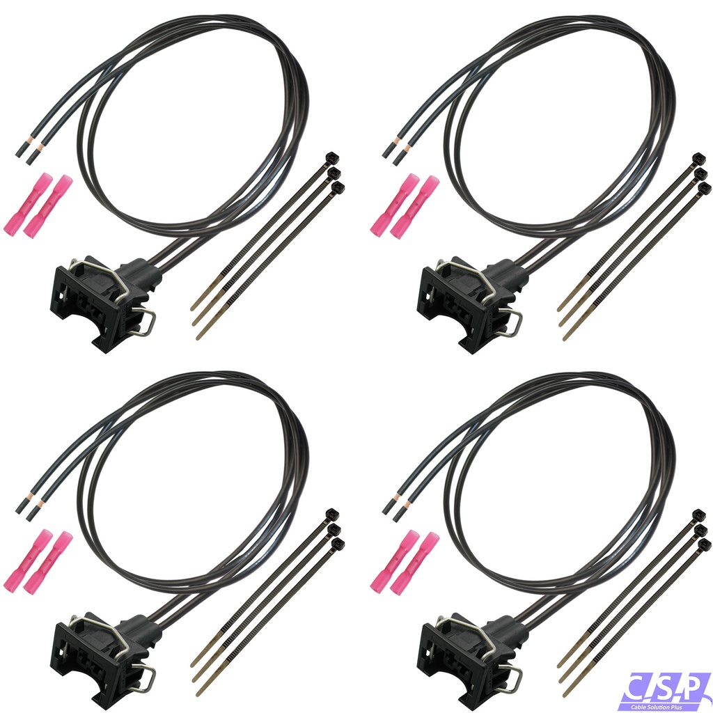 [33-1922] 4x Reparatursatz Kabelsatz 2-polig Stecker wie VW 037906240 Einspritzventil EV1