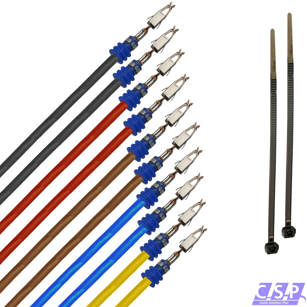 [33-1955-MIX] 10x Kabel JPT Junior Power Timer Buchse Einzelleitung gedichtet 1,00mm² im Farbmix