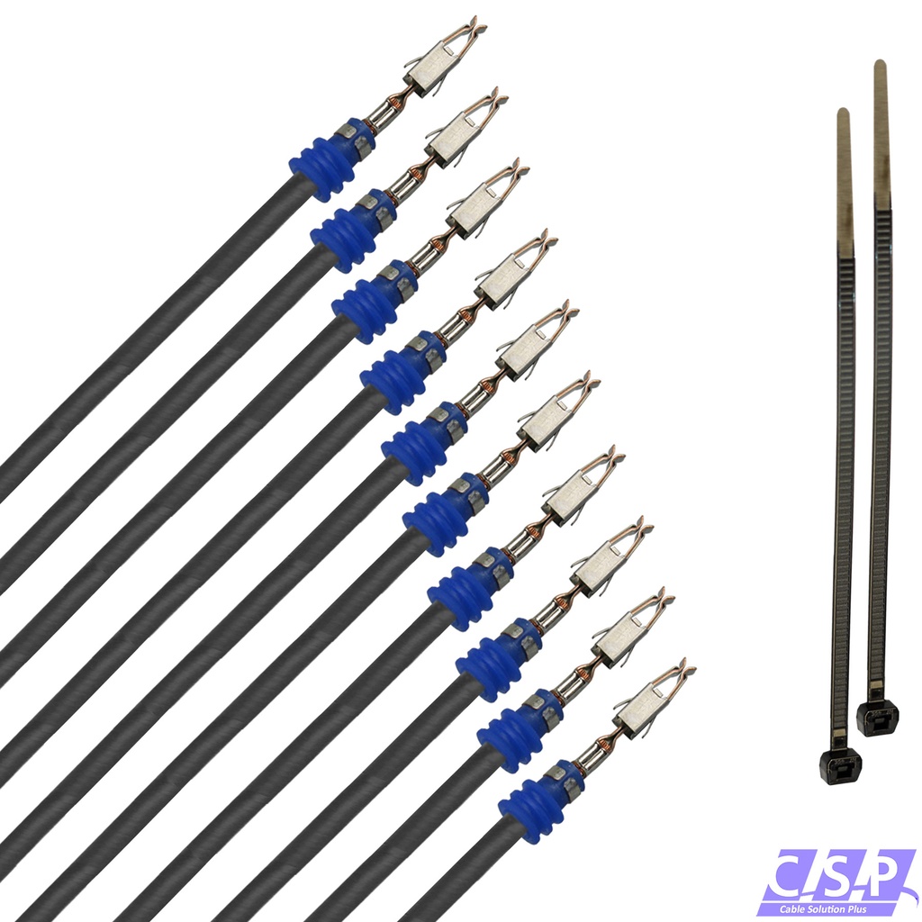 [33-1955-SW] 10x Kabel JPT Junior Power Timer Buchse Einzelleitung gedichtet 1,00mm² schwarz