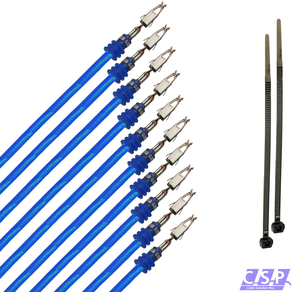 [33-1955-BL] 10x Kabel JPT Junior Power Timer Buchse Einzelleitung gedichtet 1,00mm² blau