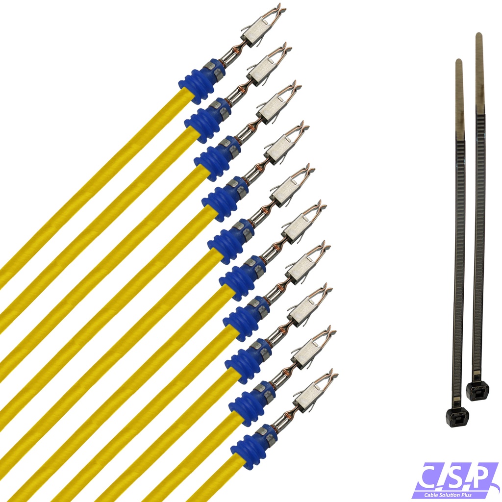 [33-1955-GE] 10x Kabel JPT Junior Power Timer Buchse Einzelleitung gedichtet 1,00mm² gelb