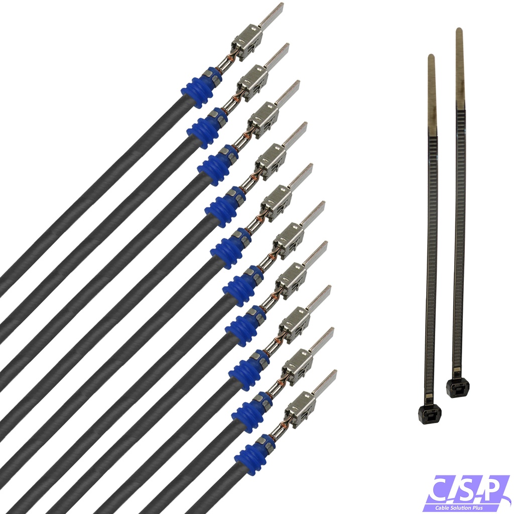 [33-1956-SW] 10x Kabel JPT Junior Power Timer Stift Einzelleitung gedichtet 1,00mm² schwarz