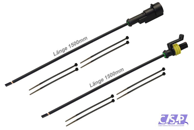 [33-0330-S] Superseal Set 1-polig konfektioniertes Stift- und Buchsengehäuse, 1500mm, Leitung FLRY 0,50mm², Kabelbinder