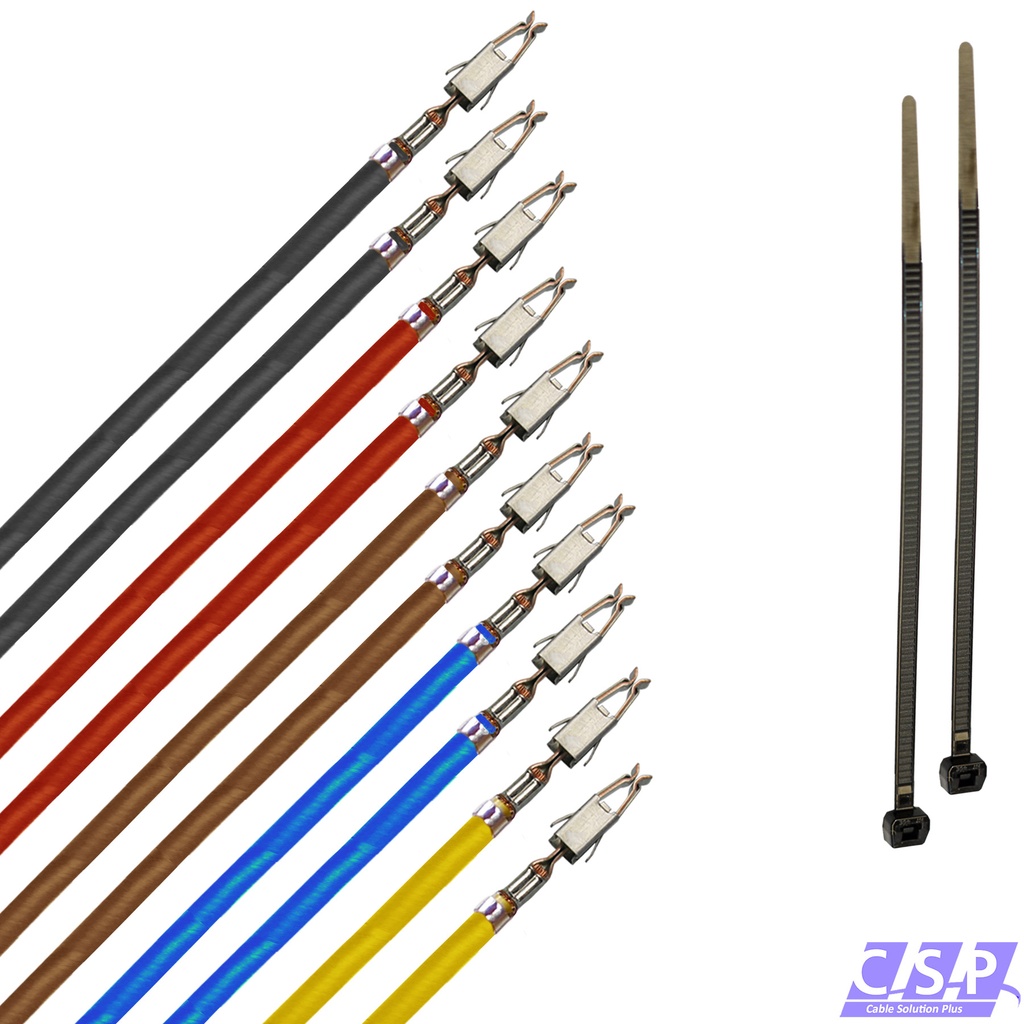 [33-1957-MIX] 10x Kabel JPT Junior Power Timer Buchse, 150mm Einzelleitung 1,00mm² im Farbmix
