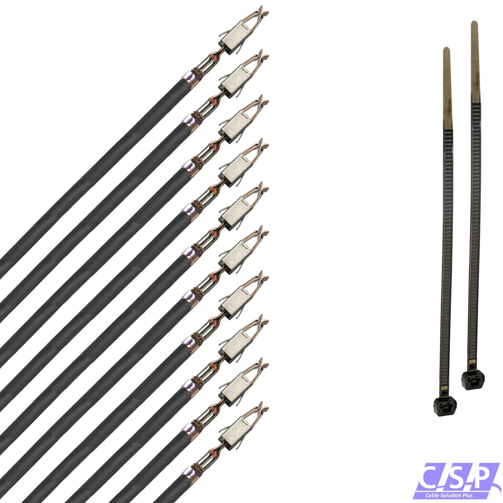 [33-1957-SW] 10x Kabel JPT Junior Power Timer Buchse, 150mm Einzelleitung 1,00mm²  schwarz