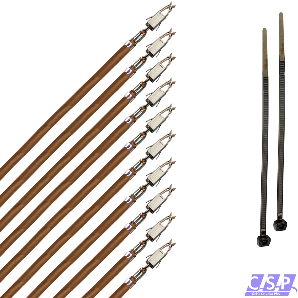 [33-1957-BR] 10x Kabel JPT Junior Power Timer Buchse, 150mm Einzelleitung 1,00mm²  braun