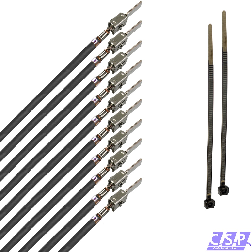 [33-1958-SW] 10x Kabel JPT Junior Power Timer Stift, 150mm Einzelleitung 1,00mm²  schwarz