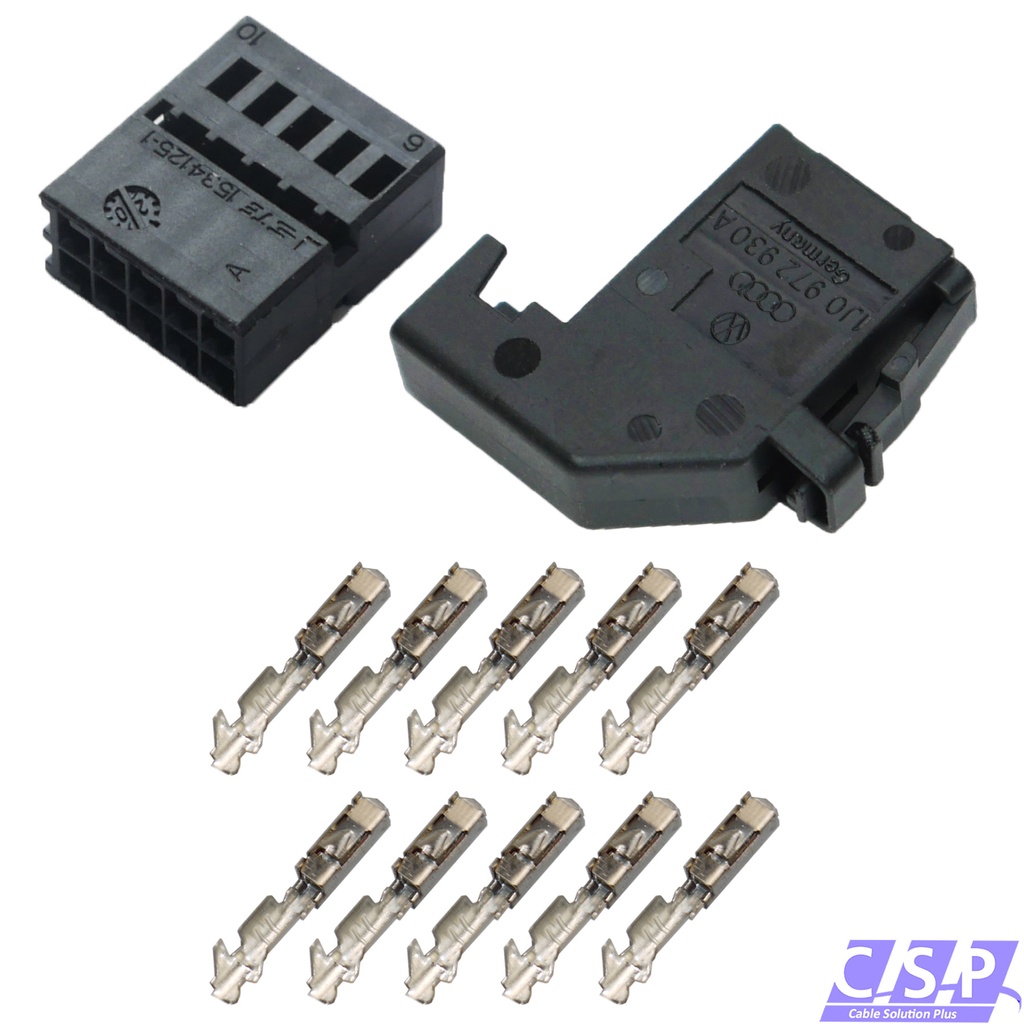 [33-1962] Reparaturset MQS Stecker 10-polig 0,50²-0,75² wie VW 1J0972930A / 1J0 972 930A