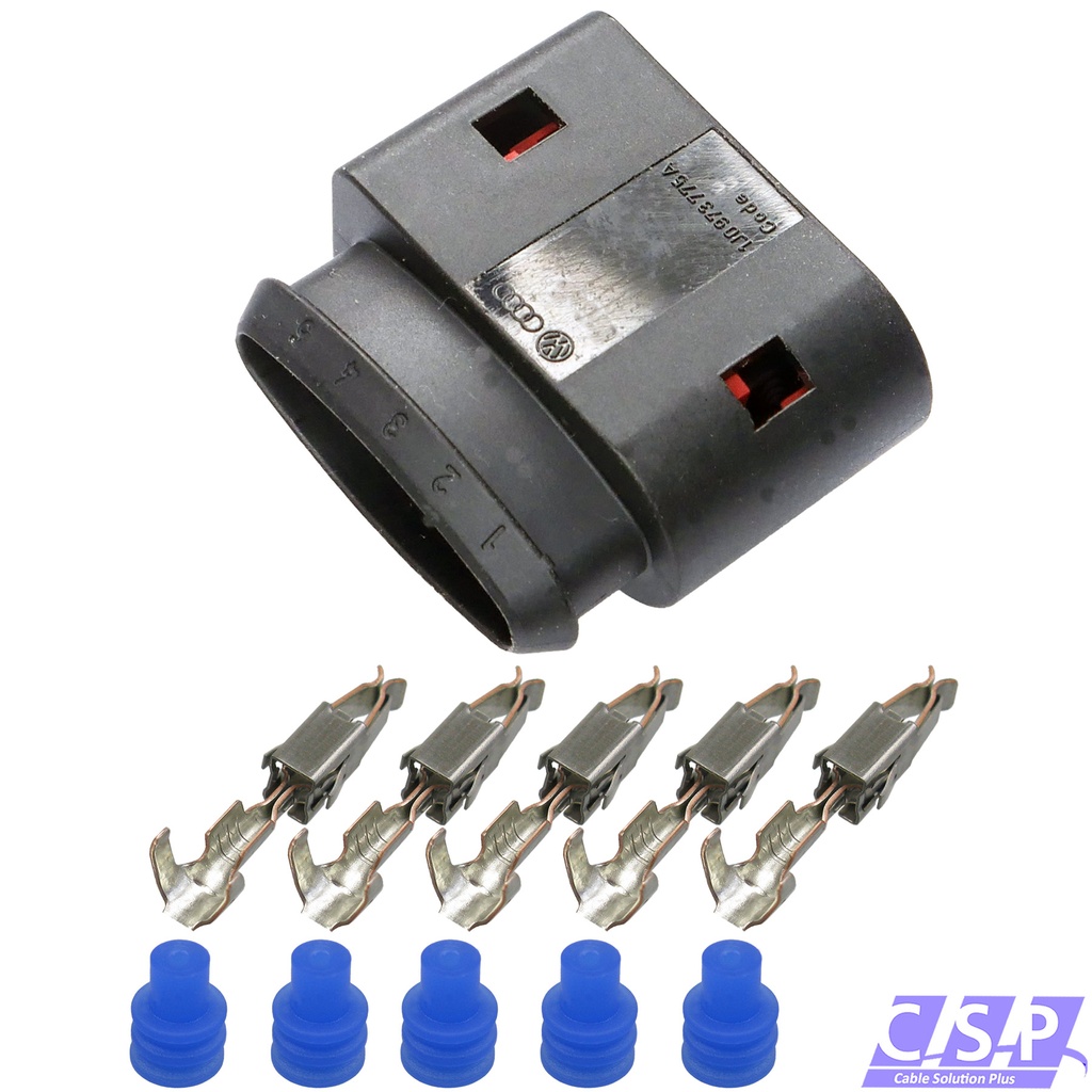 [33-2023] Reparatursatz 1J0973775A Stecker 5-pol Luftmassenmesser kompatibel zu AUDI VW SEAT Mercedes