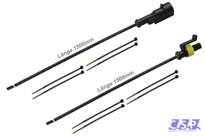 [33-0354-S] Superseal Set 1-polig konfektioniertes Stift- und Buchsengehäuse, 1500mm, Leitung FLRY 2,50mm², Kabelbinder