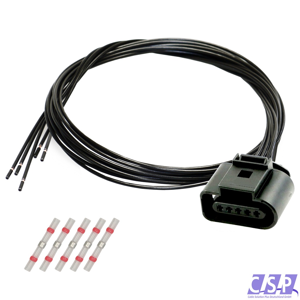 [33-2072] Reparatursatz Kabelsatz 5-polig Stecker passt zu VW AUDI 1J0973705, z.B. LMM