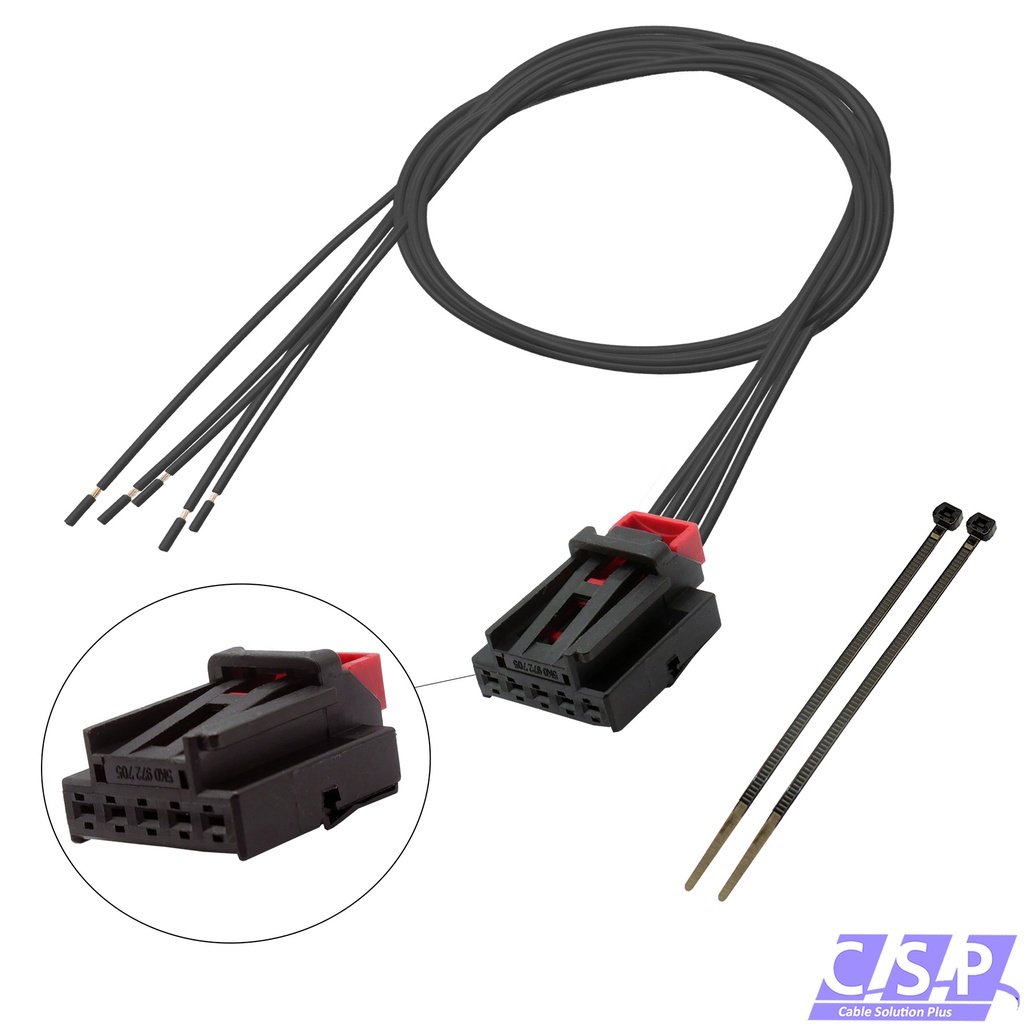 [33-2098] Reparatursatz Kabelsatz Stecker 5-pol. für VW 5K0972705 Rücklicht Heckleuchte Sitzheizung