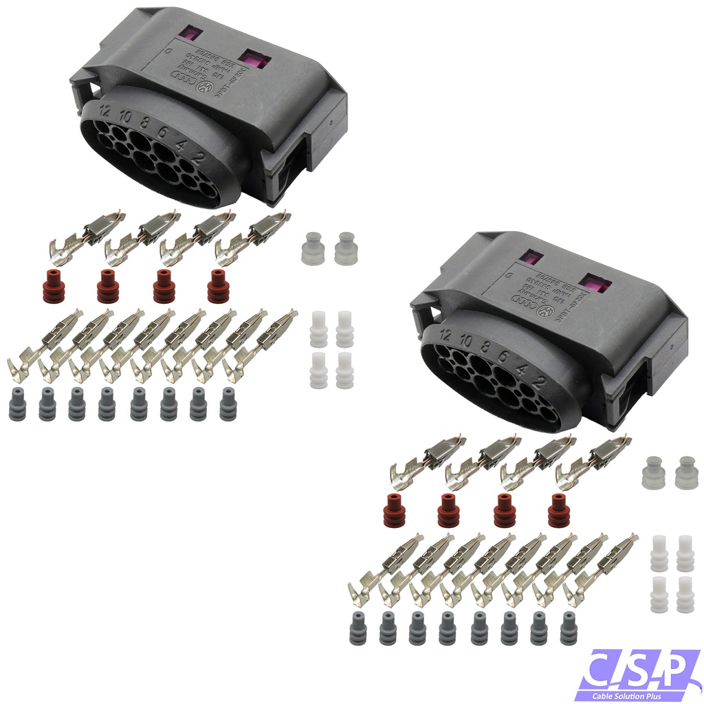 [33-2104-SET] 2x Stecker Set 1J0941165 Umrüstung Halogen Xenon Scheinwerfer komp. VW Golf 5 Touran