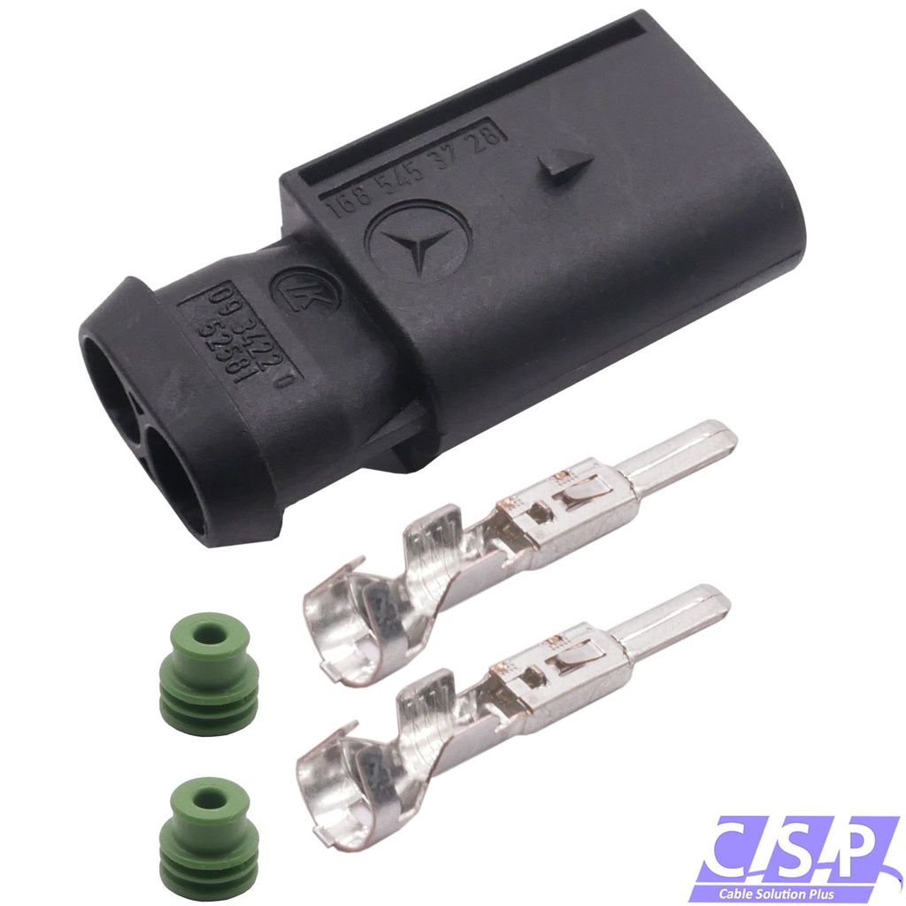 [33-2149] Stecker 2-polig passt zu Mercedes 1685453728 / 168 545 37 28, Kompressorpumpe Luftfederung