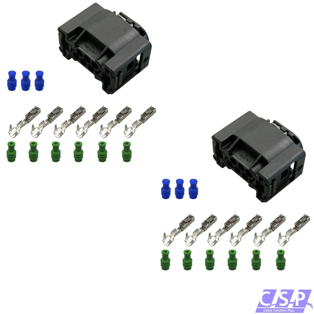 [33-1967-SET] 2x Reparaturset Stecker 6-polig Höhensensor Höhenstandssensor Niveauregulierung Niveausensor