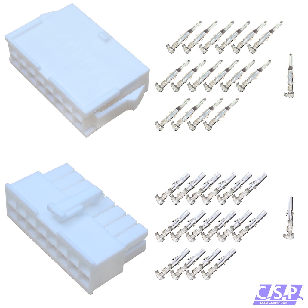[33-2186] Set 18-polig Molex Mini-Fit Jr. Buchse 39-01-2185   Stift 39-01-2186, 5557, 5559