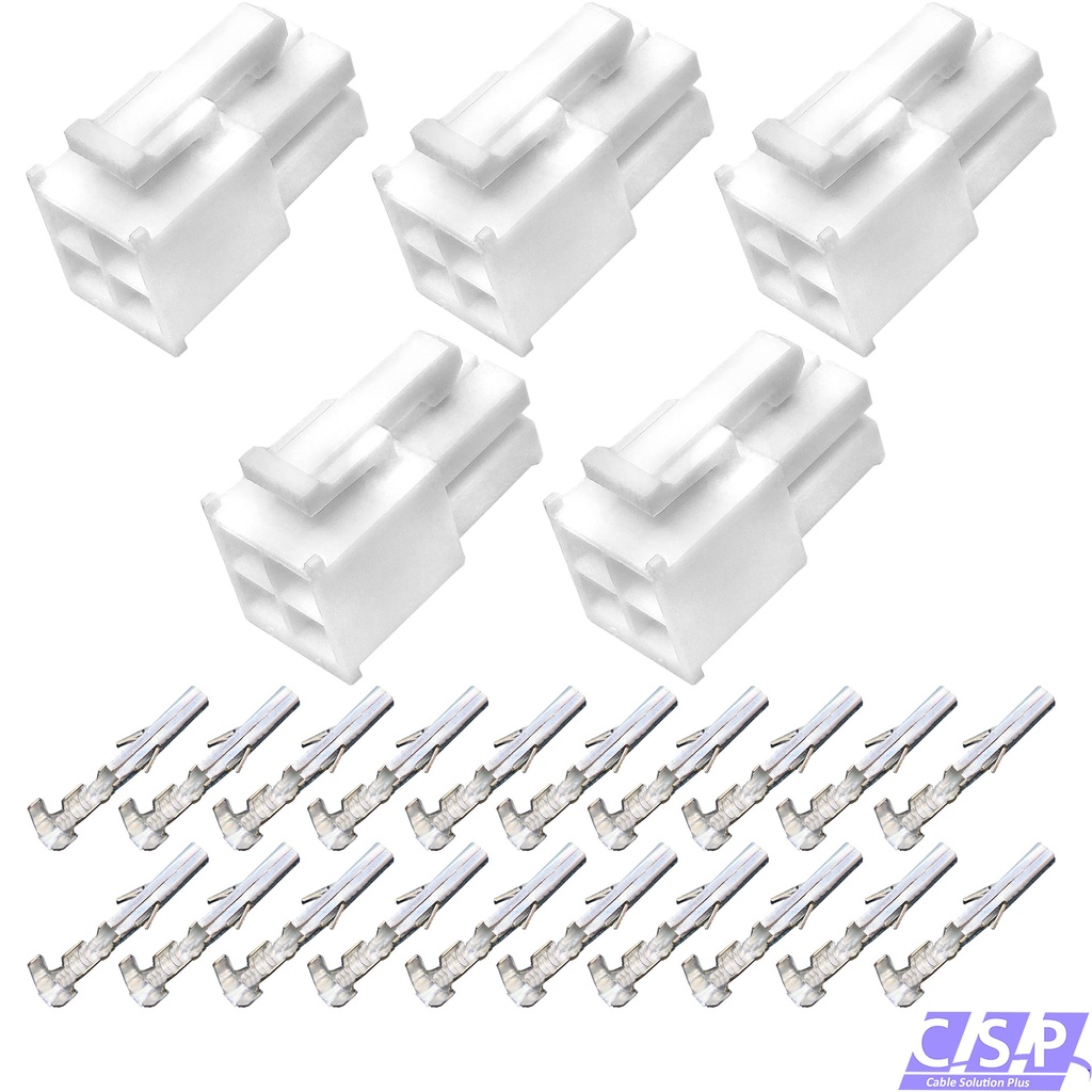 [33-2179-5xBU] 5x Set 4-pol Stecker Molex Mini-Fit Jr. Buchse 39-01-2045, 5557-04-R, 39-00-0038