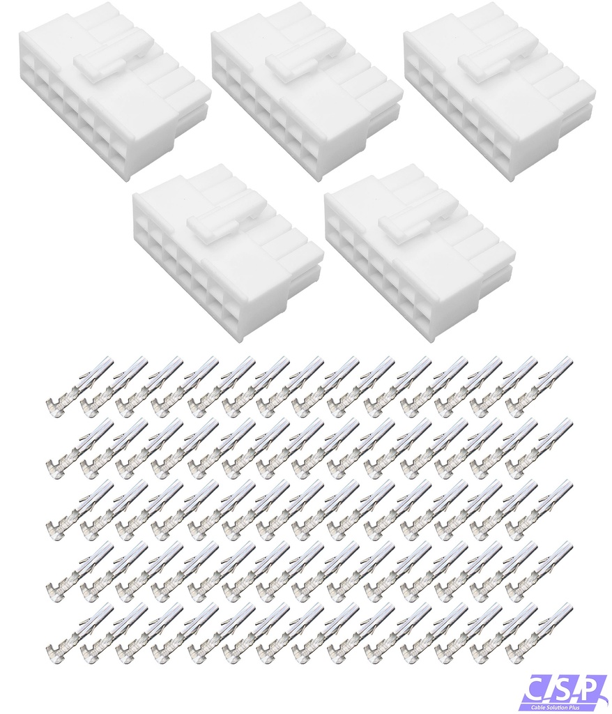 [33-2184-5xBU] 5x Set 14-pol Stecker Molex Mini-Fit Jr Buchse 39-01-2145, 5557-14-R, 39-00-0038