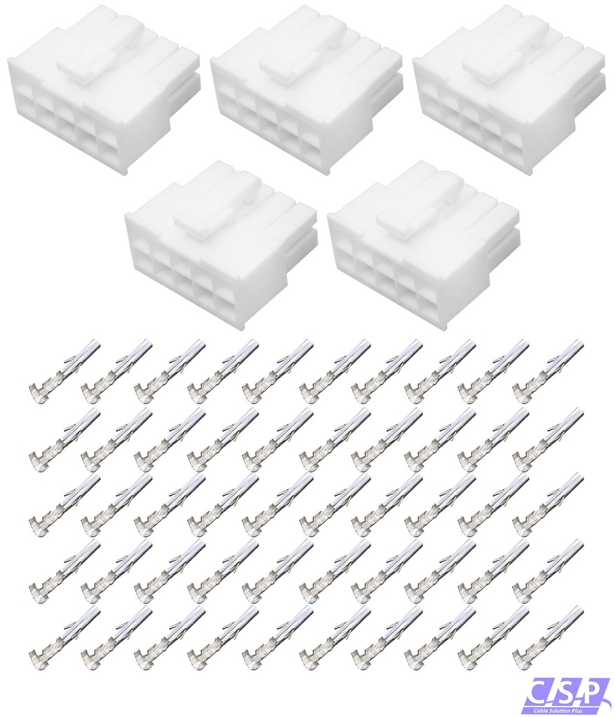 [33-2182-5xBU] 5x Set 10-pol Stecker Molex Mini-Fit Jr Buchse 39-01-2105, 5557-10-R, 39-00-0038
