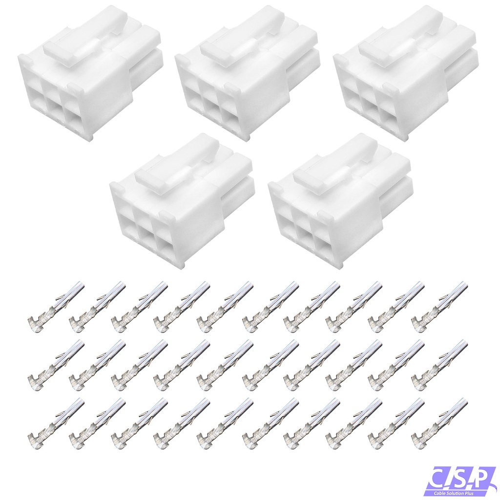 [33-2180-5xBU] 5x Set 6-pol Stecker Molex Mini-Fit Jr Buchse 39-01-2065, 5557-06-R, 39-00-0038