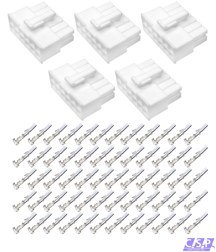 [33-2183-5xBU] 5x Set 12-pol Stecker Molex Mini-Fit Jr Buchse 39-01-2125, 5557-12-R, 39-00-0038