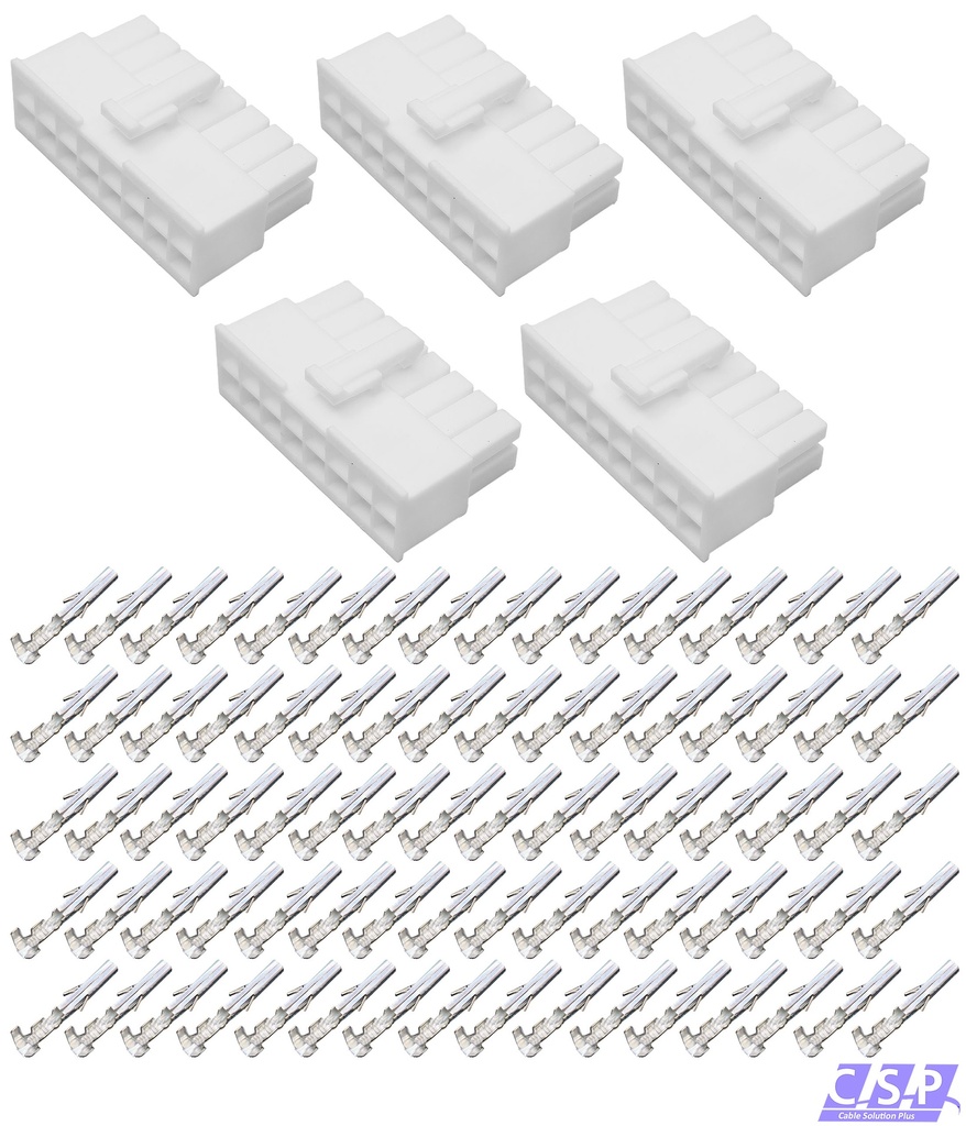 [33-2185-5xBU] 5x Set 16-pol Stecker Molex Mini-Fit Jr Buchse 39-01-2165, 5557-16-R, 39-00-0038
