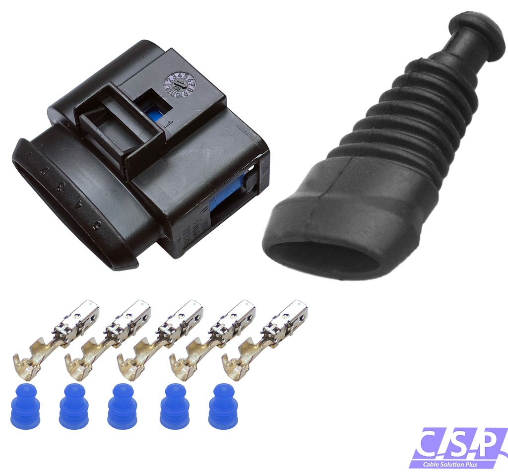 [33-2197-T] Reparatursatz 1J0973999A Stecker 5-pol Luftmassenmesser, Gummitülle, kompatibel mit AUDI VW SEAT SKODA