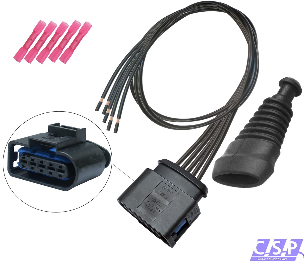 [33-2198-T] Reparatursatz Kabelbaum 1J0973999A Stecker 5-pol, Tülle, Luftmassenmesser kompatibel mit AUDI VW SEAT SKODA