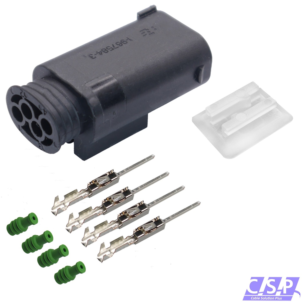 [33-2209] Reparaturset Stecker 4-polig MQS Stift Gehäuse 0,50-0,75mm² gedichtet 1-967584-3