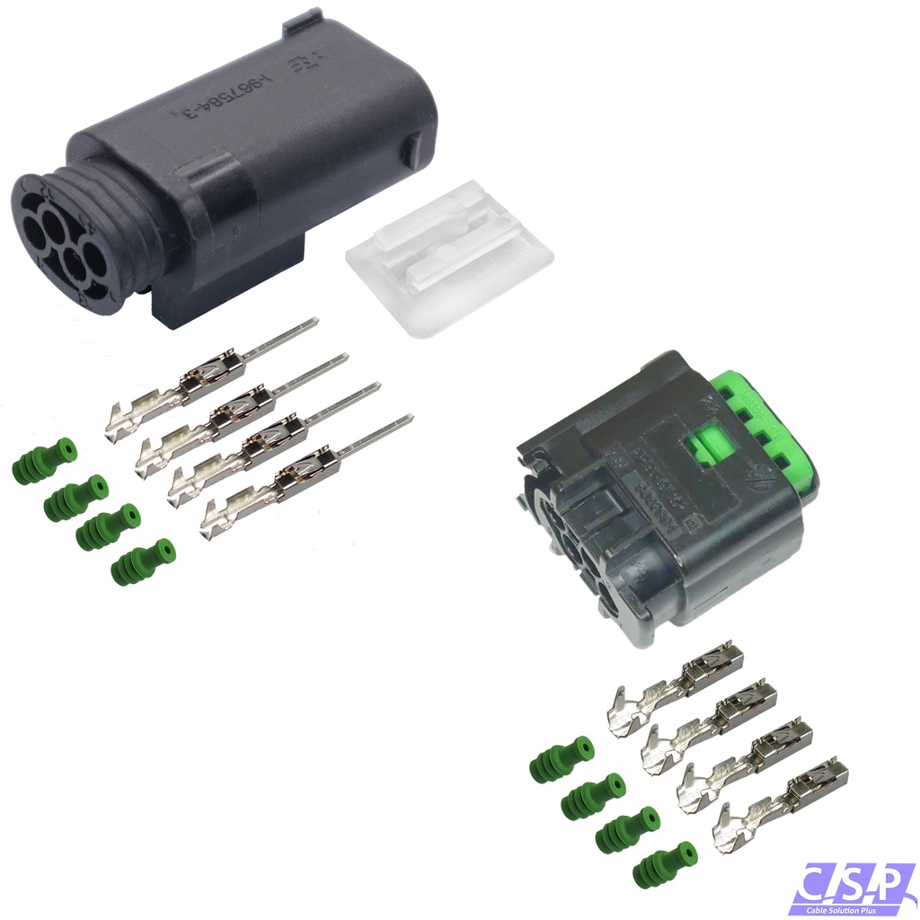 [33-2210] Reparaturset Stecker MQS 4-polig Buchse Stift 1-967584-3 passt zu VW 8E0971934