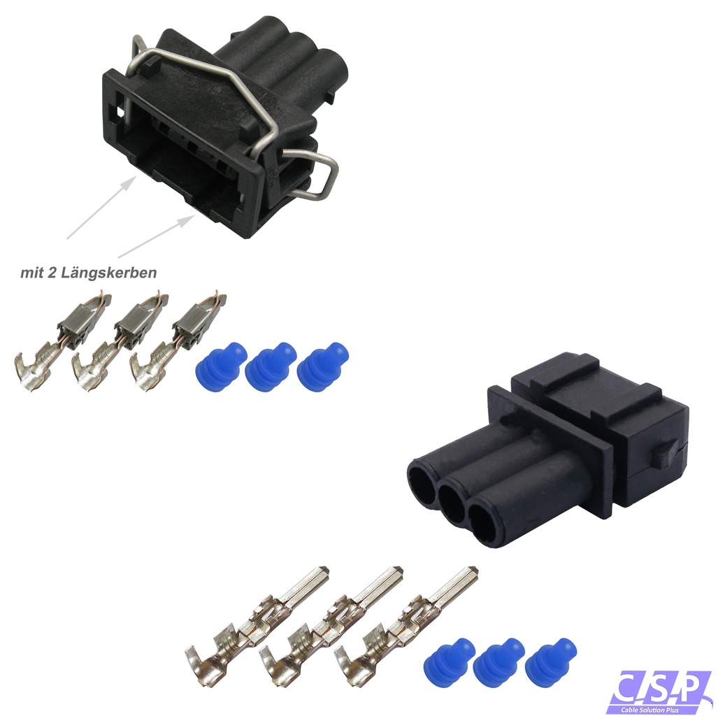 [33-2213] Reparatur Set JPT Stecker 3-polig Buchse Stift 357972753 357972763 kompatibel mit VW/AUDI