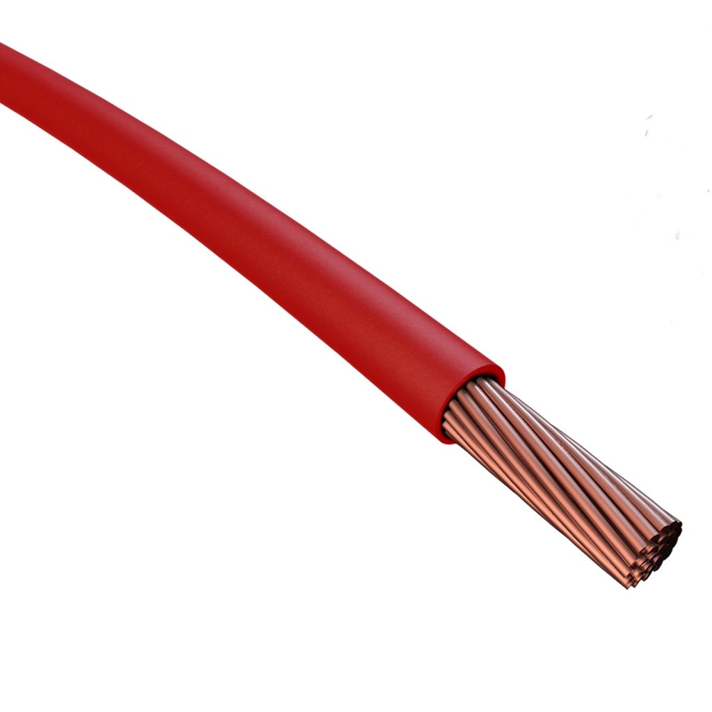 [33-2233] Leitung Kabel Hochtemp., Huber Suhner Typ RADOX® 155 RXL, rot 0,25², ME Ware