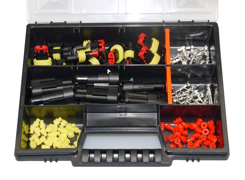 [33-0001-SK] AMP Superseal Stecker 2-polig Set 0,75²-1,50² Steckverbinder Sortiment KFZ LKW