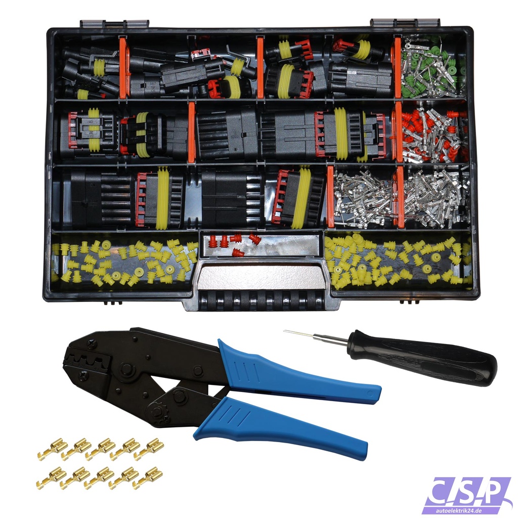 [33-0833-SK] AMP Superseal Starter Set Stecker 1-6-pol m. Ausstecher und Crimpzange