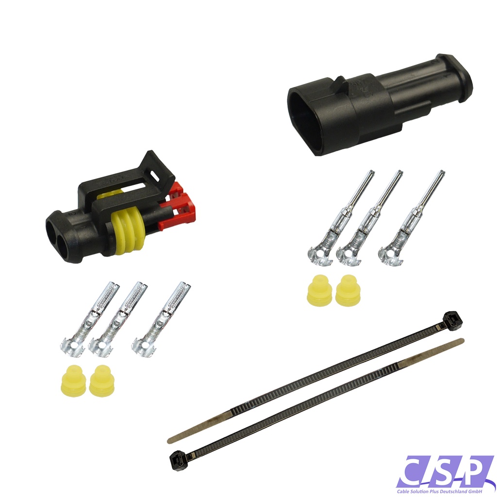 [33-0001] Superseal Gehäuse Set 2-polig, 0,75mm² - 1,50mm²