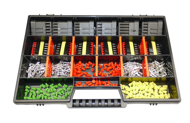 [33-0005-6-SK] Superseal Sortimentskoffer 6-polig mit Stift- und Buchsengehäuse, für 0,35mm²-1,50mm²