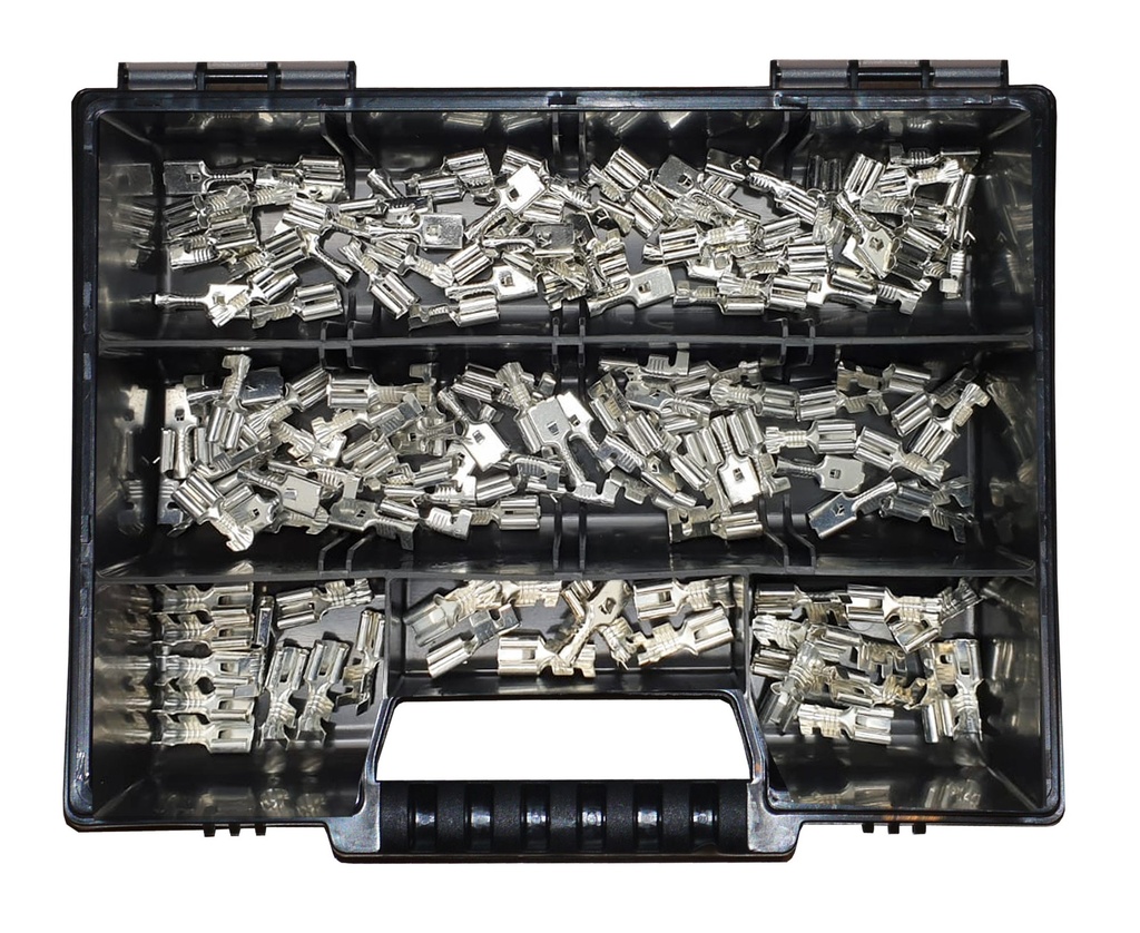 [33-0872-SK] Sortiment mit Flachsteckhülsen 6,3x0,8 DIN 46340 T3 Form A Industrie KFZ LKW
