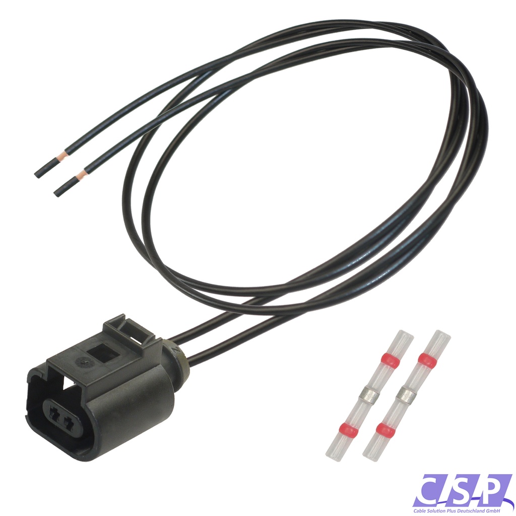 [33-0161-SW] VW 1J0 973 702 konfektionierter 2-pol. Steckverbinder Buchse, Reparatursatz z.B. ABS ESP