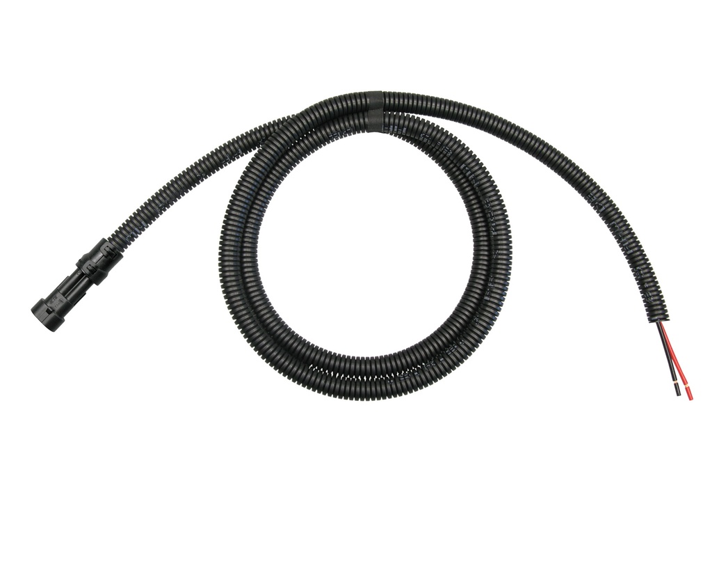 [33-0911] Superseal 2-polig konfektioniertes Stiftgehäuse, 1500mm, Leitung FLRY 1,50mm², Wellrohr und Clip
