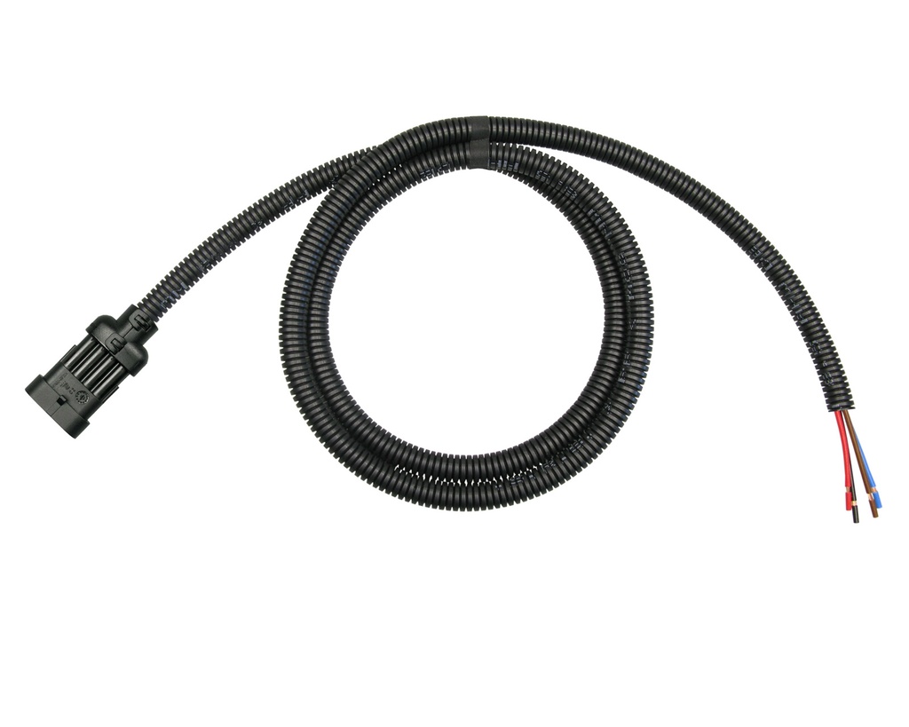 [33-0913] Superseal 4-polig konfektioniertes Stiftgehäuse, 1500mm, Leitung FLRY 1,50mm², Wellrohr und Clip